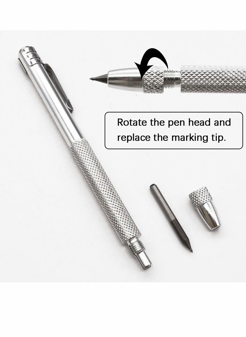 Excefore - Tungsten Carbide Scriber with Magnet, 4 Pcs  Carbide Scriber Marking Tools with Extra 4 Replacement Marking Tip - Image 1