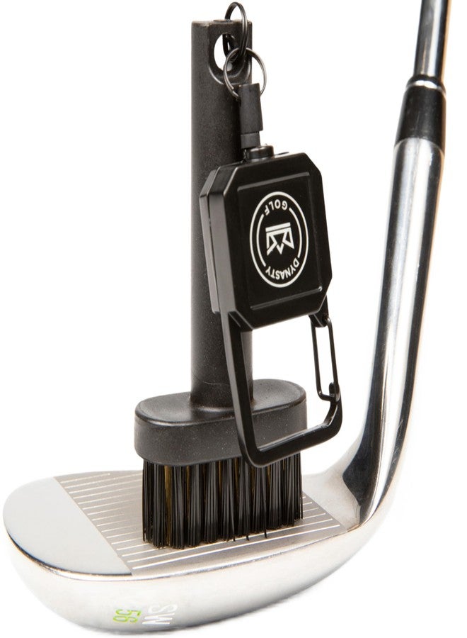 Dynasty Golf Mini Golf Club Brush, Retractable Golf Brush for On-Course Club Face Cleaning, Compact Clip-On Golf Bag Brush, Portable Golf Club Brush - Image 1
