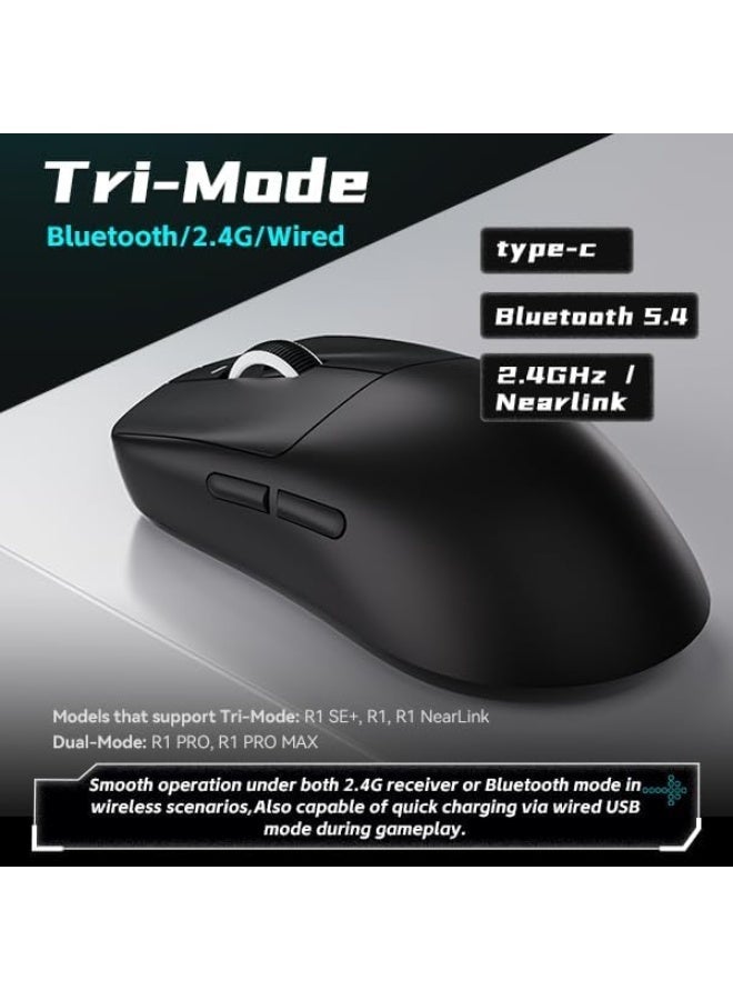 VXE Dragonfly R1 Pro Max Wireless Gaming Mouse, 54g Lightweight, PAW3395 Sensor, Adjustable DPI, 4k Polling, 150 Hr Battery Life, Dual-Mode 2.4G/Wired - Image 3