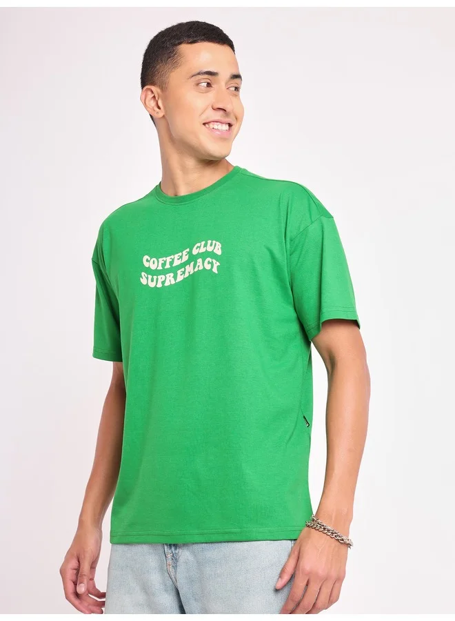 Beyoung Coffee Club Supremacy Printed Oversized T-shirt for Men