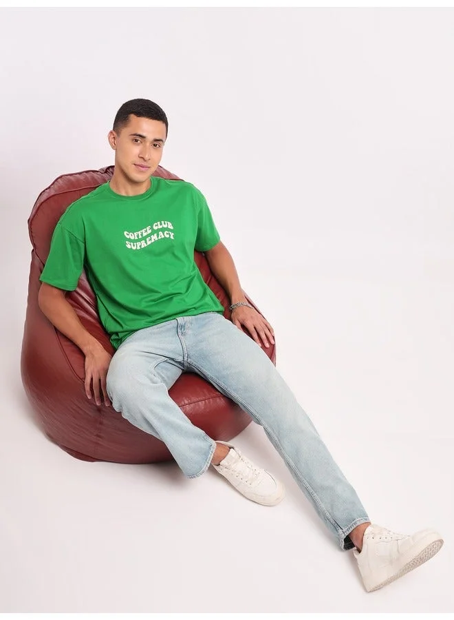 بيونغ تيشيرت أوفر سايز مطبوع للرجال من كوفي كلوب سوبيرمسي