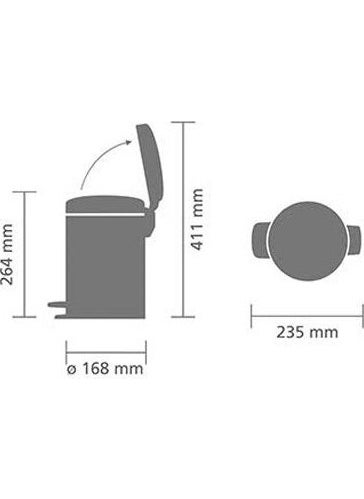brabantia Newicon Fpp Mat Steel Pedal Waste Bin 3 lt  - Image 4