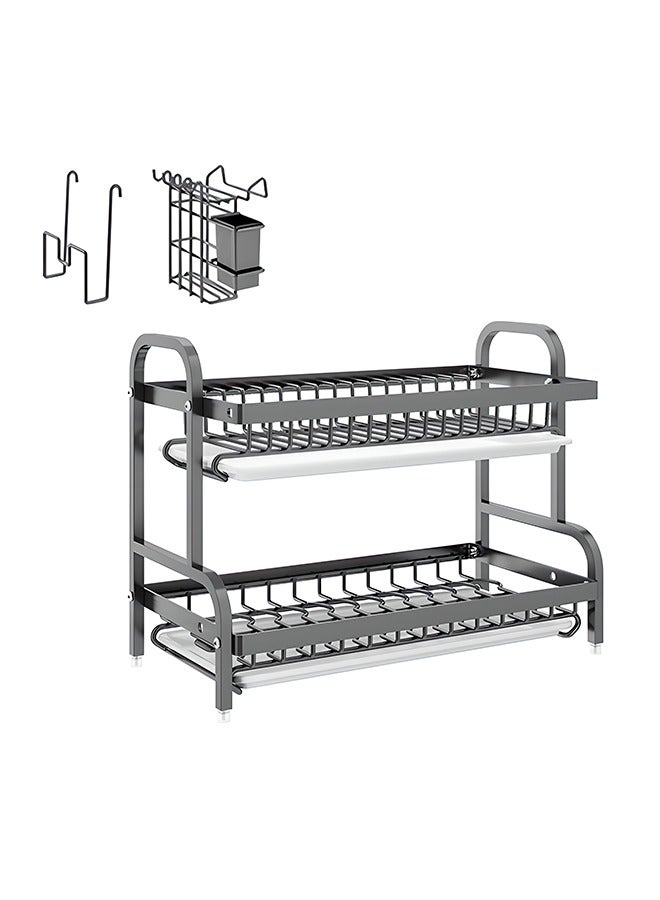 2-Tier Dish Drying Rack, Kitchen Dish Drainer with Drainboard, Suitable for Organizing Plates, Cups, Bowls and Chopsticks  - Image 1