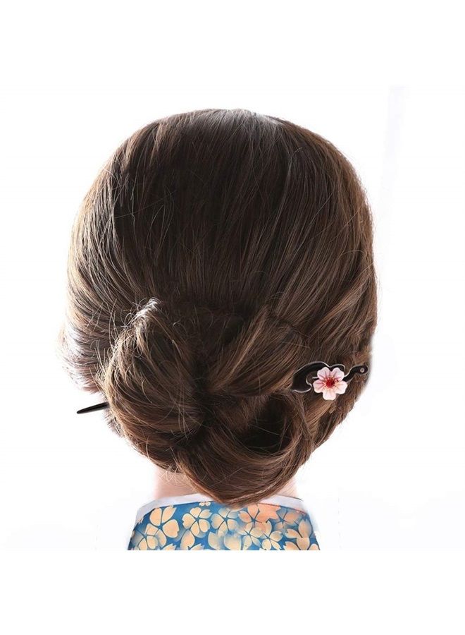 TOP SEWING Women Girl's Hair Stick Wooden Handmade Hair Accessories,Chinese Retro Hairpins Flower Decor Model B - Image 5
