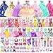 K. T. Fancy KT Fancy 100 Pcs Doll Clothes and Accessories 5 Wedding Gowns 10 Camisole Dress 2 Fashion Dresses 2 Tops 2 Pants 2 Bikini Swimsuits 10 Shoes 40 Hangers 17 Accessories for 115 inch Doll - Image 2