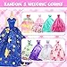 K. T. Fancy KT Fancy 100 Pcs Doll Clothes and Accessories 5 Wedding Gowns 10 Camisole Dress 2 Fashion Dresses 2 Tops 2 Pants 2 Bikini Swimsuits 10 Shoes 40 Hangers 17 Accessories for 115 inch Doll - Image 4