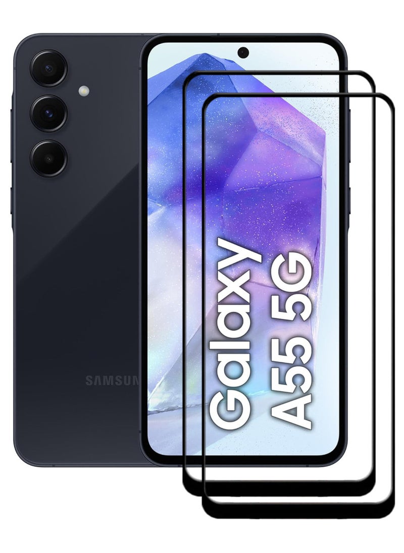ACLIX 2 Pieces Antistatic ESD Dustproof Premium Quality High Definition Tempered Glass Screen Protector Designed For Samsung Galaxy A55 - Image 1