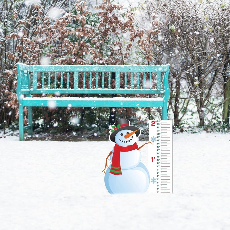 comfrt Snowflake Snow Gauge Outdoor, Snowflake Snow Gauge Measuring Gauge, Metal Snow Gauge Yard Stake for Yard, Christmas Rain Gauge Outdoor Decoration (Beige) - Image 3