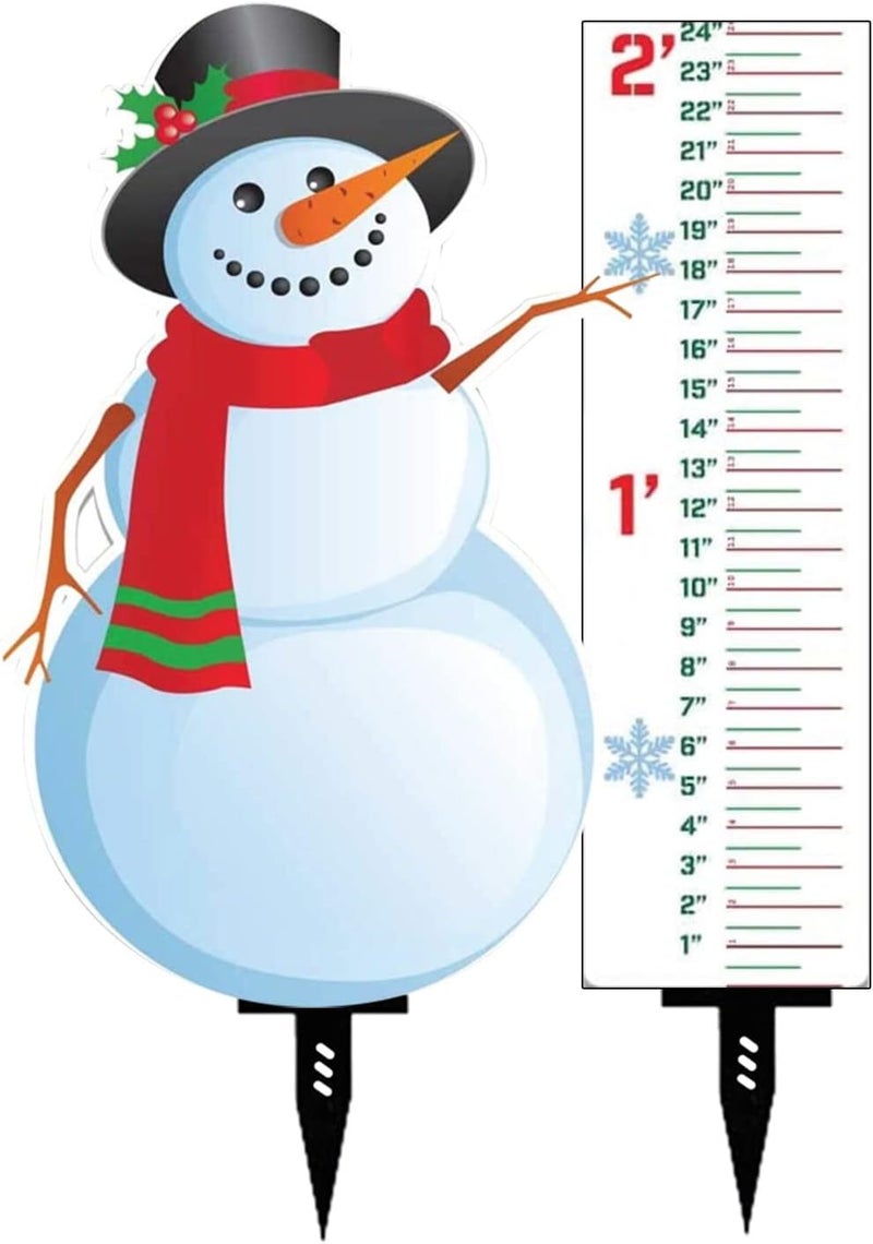 comfrt Snowflake Snow Gauge Outdoor, Snowflake Snow Gauge Measuring Gauge, Metal Snow Gauge Yard Stake for Yard, Christmas Rain Gauge Outdoor Decoration (Beige) - Image 1