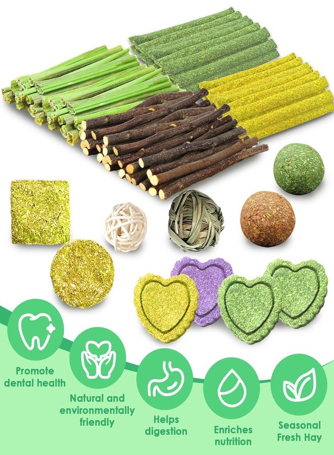 Tyotrbs 71Pcs Rabbit Chew Treat Toys for Teeth Health, Natural Bunny Enrichment Toys for Boredom & Stress Relief, Keep Busy Toys for Guinea Pig Chinchilla Hamster Rat Gerbil Degu Indoor Outdoor (71Pcs) - Image 3