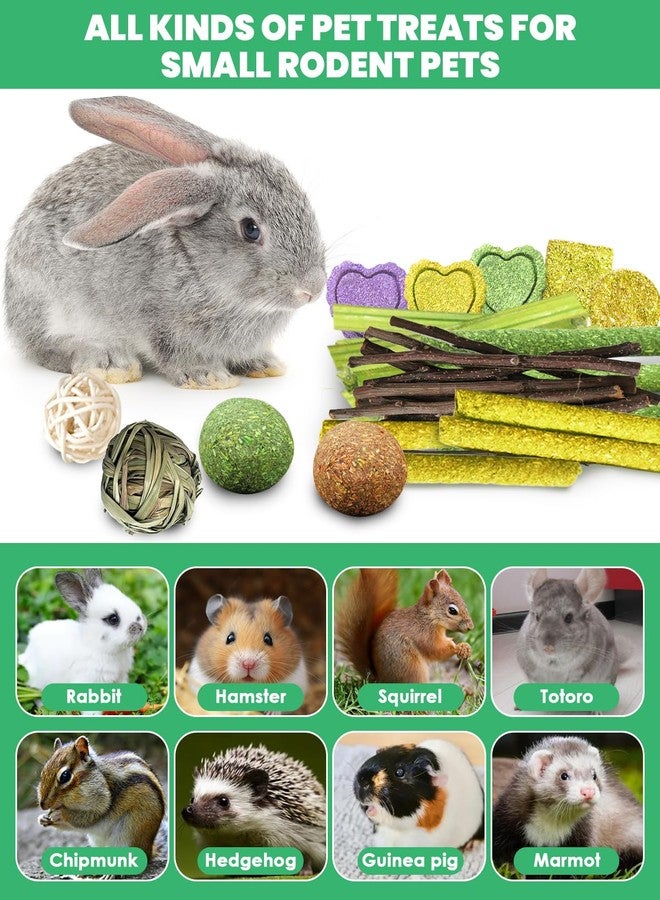 Tyotrbs 71Pcs Rabbit Chew Treat Toys for Teeth Health, Natural Bunny Enrichment Toys for Boredom & Stress Relief, Keep Busy Toys for Guinea Pig Chinchilla Hamster Rat Gerbil Degu Indoor Outdoor (71Pcs) - Image 5