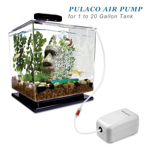 PULACO Ultra Quiet Mini Aquarium Fish Tank Air Pump for 1-20 Gallon Fish Bowl with Air Tube Air Bubbler Stone Check Valve - Image 3