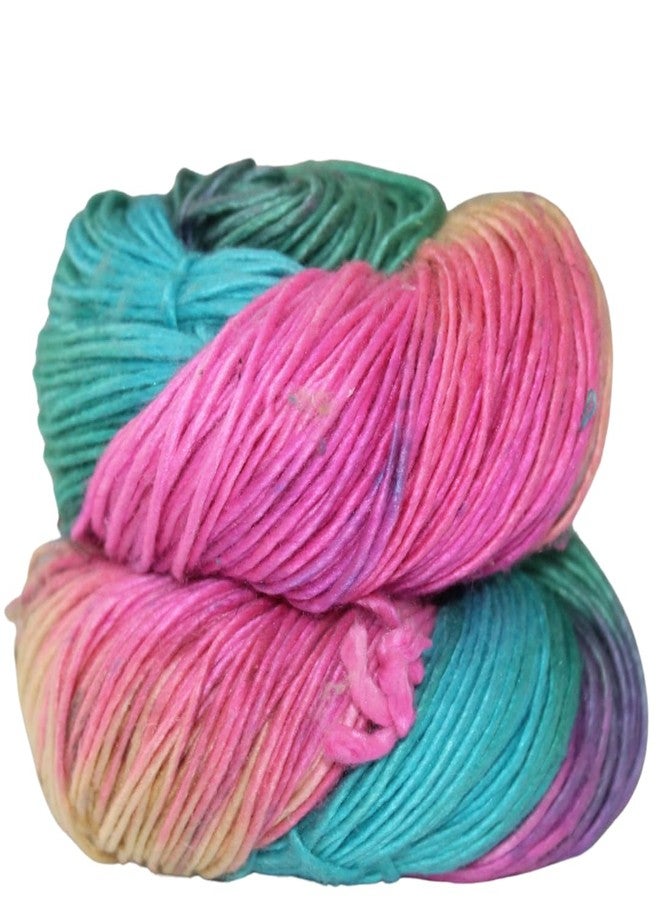 Knitsilk Recycled and Hand-Dyed Silk Roving Yarn (50 gm-112 Yards). (Agra) - Image 1