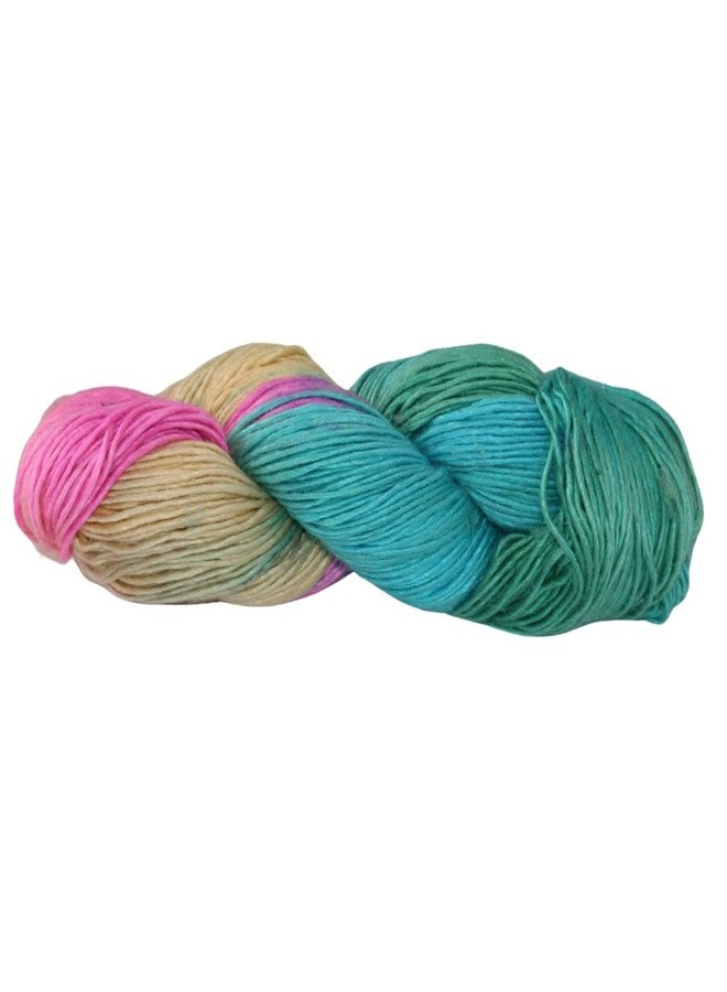 Knitsilk Recycled and Hand-Dyed Silk Roving Yarn (50 gm-112 Yards). (Agra) - Image 2