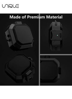 Unique (with Secure Lock) Armor Case Cover for Samsung Galaxy Buds 2 Pro(2022) /Galaxy Buds Pro(2021) /Galaxy Buds 2 (2021) /Galaxy Buds Live (2020) with Keychain/Zipper Box/Brush -Black  - Image 4