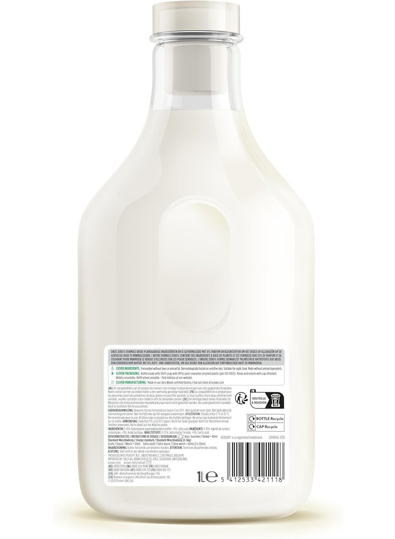 Ecover Zero Sensitive Fabric Softener 1L Fragrance Free Hypoallergenic Plant Based Biodegradable Laundry Care for Sensitive Skin Baby Safe Eco Friendly Clothes Softener - Image 5