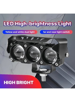 External Spotlight LED Motorcycle Lights, Black Aluminum Housing, 3-LED Dual Bar Design, Waterproof Auxiliary Driving Lamps for Motorcycles - view 2