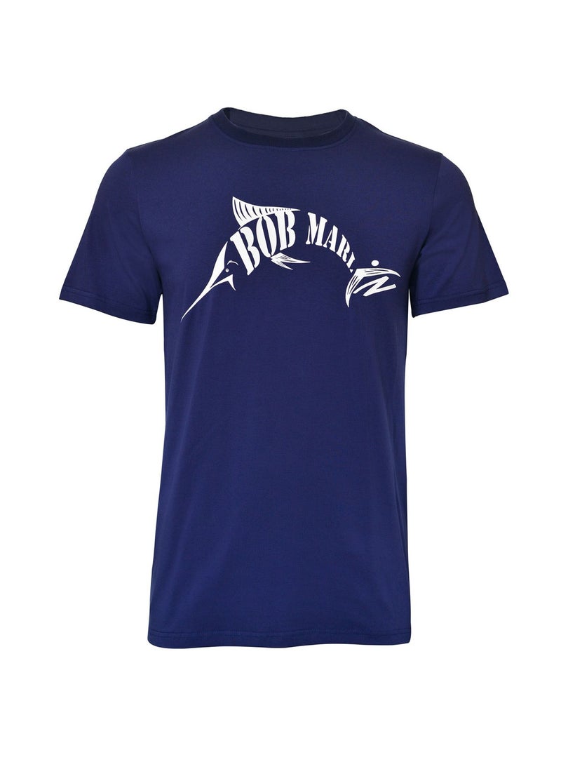 BOB MARLIN - Marlin Premium Tshirt One Love For Fishing Bm Blue - Image 1