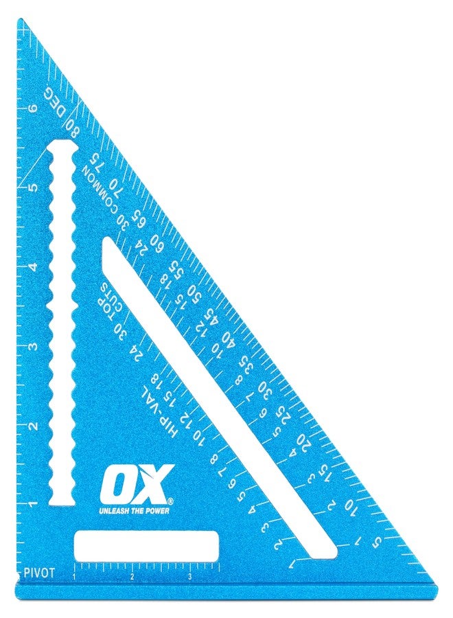 OX Pro 7 Inch Aluminum Framing Square - Rust Resistant Rafter Carpenter Square for Woodworking with High Visibility Laser-Etched Markings - Escuadra De Carpintero - OX-P506503 - Image 1