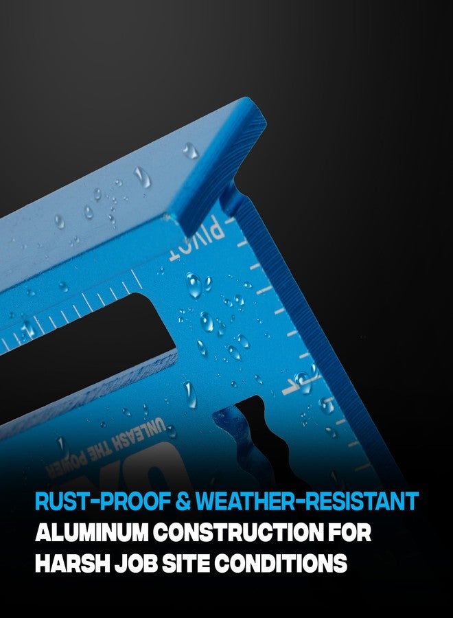 OX Pro 7 Inch Aluminum Framing Square - Rust Resistant Rafter Carpenter Square for Woodworking with High Visibility Laser-Etched Markings - Escuadra De Carpintero - OX-P506503 - Image 3