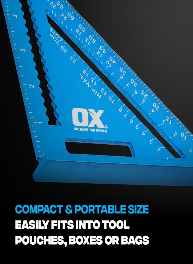 OX Pro 7 Inch Aluminum Framing Square - Rust Resistant Rafter Carpenter Square for Woodworking with High Visibility Laser-Etched Markings - Escuadra De Carpintero - OX-P506503 - Image 4