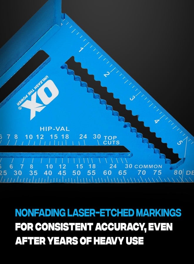 OX Pro 7 Inch Aluminum Framing Square - Rust Resistant Rafter Carpenter Square for Woodworking with High Visibility Laser-Etched Markings - Escuadra De Carpintero - OX-P506503 - Image 5