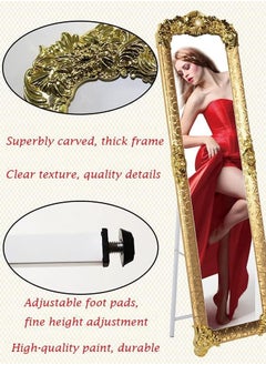 GoldenLike Full Length Mirror with Stand Large Rectangula Floor Mirror Dressing Long Mirrors Free Standing Makeup Mirror Full Body Mirrorr with stand for Bedroom Living Room(165*45CM/8132-Silver)  - Image 5