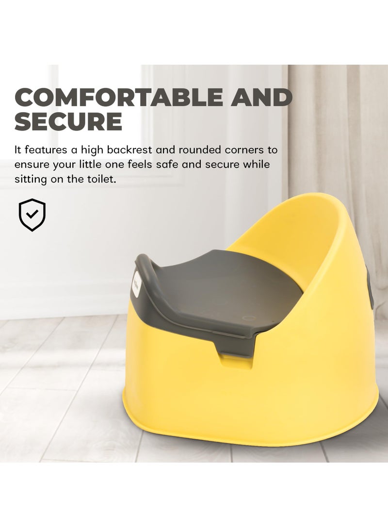 BAYBEE - Baby Potty Training Seat For Kids Baby Potty Seat Chair With Closing Lid And Removable Tray Potty Trainer Seat For Toddlers Potty Seat For Baby 0 To 3 Years Child Boys Girls Yellow - Image 1
