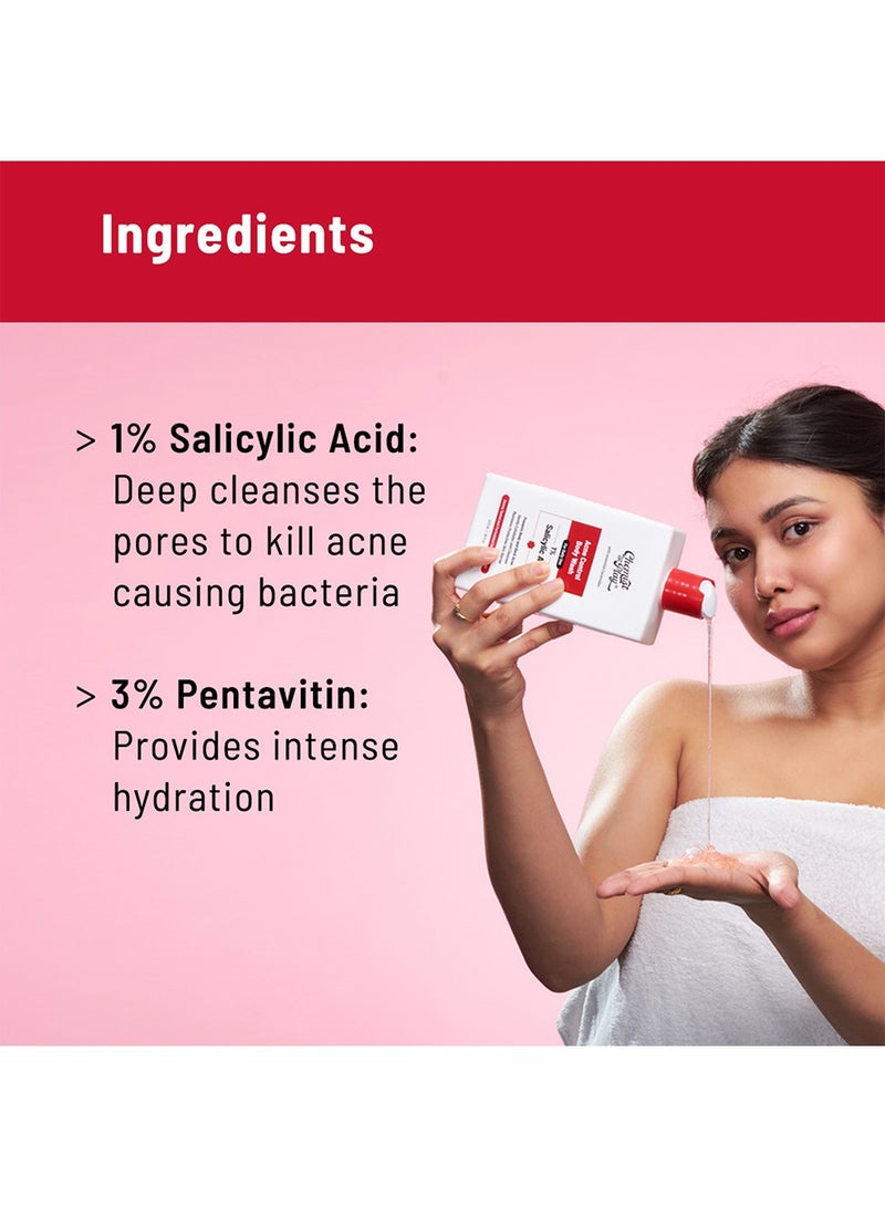 Chemist at Play غسول الجسم بحمض الساليسيليك بنسبة 1% من كيميست آت بلاي يساعد على منع ظهور حب الشباب في الظهر والجسم وينعم الملمس الخشن | للبشرة الدهنية والعادية والجافة المتعرقة | خالٍ من البارابين وSLS ومناسب للرجال والنساء (7.9 أونصة) - Image 3