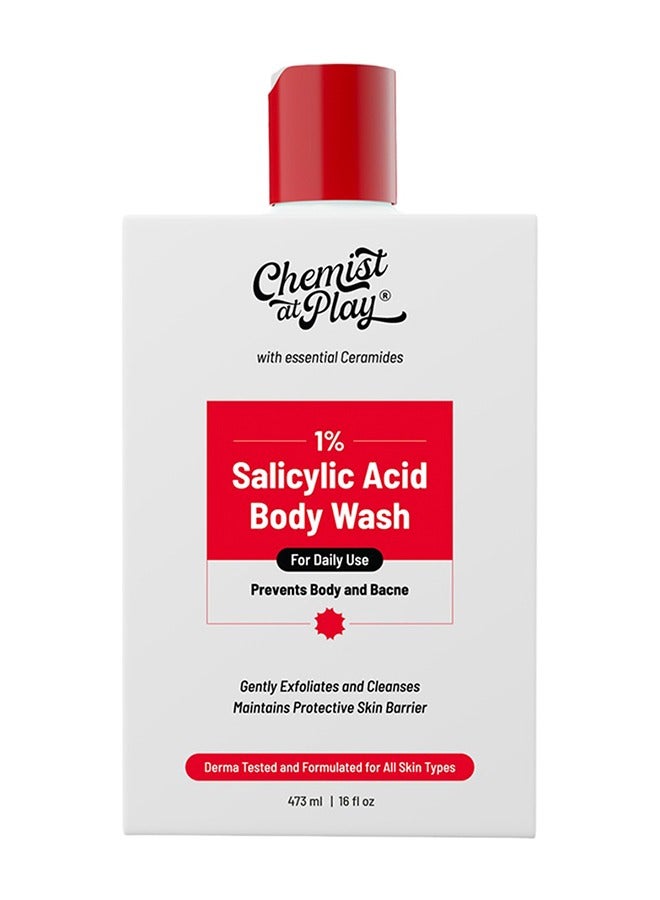 Chemist at Play غسول الجسم بحمض الساليسيليك بنسبة 1% من كيميست آت بلاي يساعد على منع ظهور حب الشباب في الظهر والجسم وينعم الملمس الخشن | للبشرة الدهنية والعادية والجافة المتعرقة | خالٍ من البارابين وSLS ومناسب للرجال والنساء (7.9 أونصة) - Image 2