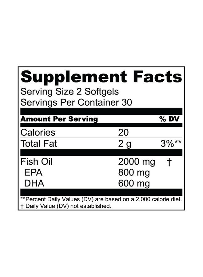 Essential Elements Omega-3 Fish Oil Supplement with EPA & DHA | Fatty Acids for Immune, Heart & Cognitive Support | 60 Softgels - Image 4