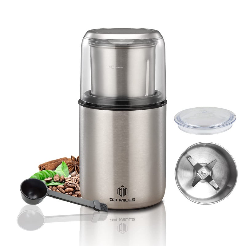 DR MILLS DM7452 Electric Coffee GrinderSpice Grinder Electric and chopperdetachable cup diswash free Blade  cup made with SUS304 stianlees steel - Image 1