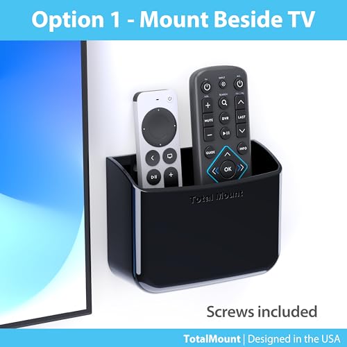 TotalMount Universal Remote Control Holder – Attaches to Wall or Back of TV – Compatible with All TV Remotes (Premium Black, Large Two Pack) - Image 3