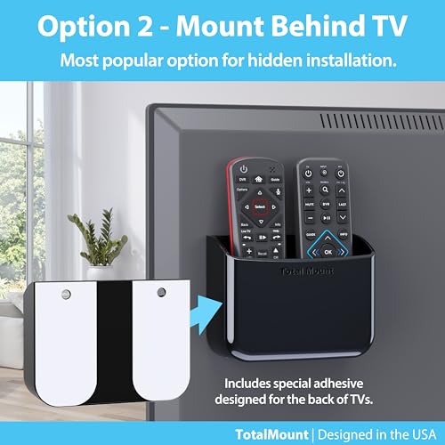 TotalMount Universal Remote Control Holder – Attaches to Wall or Back of TV – Compatible with All TV Remotes (Premium Black, Large Two Pack) - Image 4