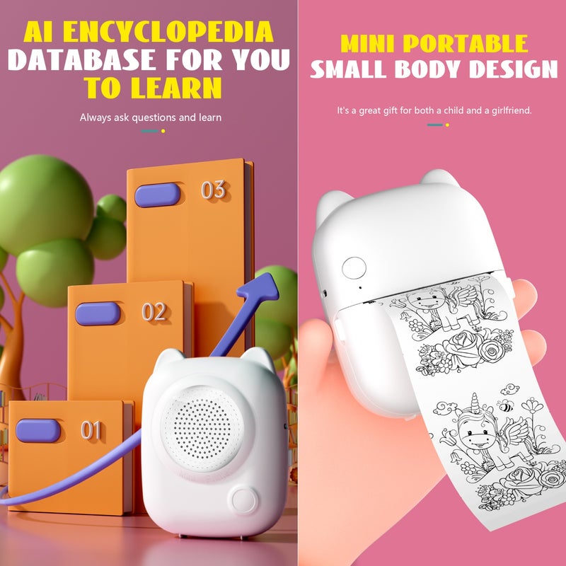 AI Printer Smart Q&A AI Drawing Voice-Controlled Printing APP-Connected Portable Printer - Image 3