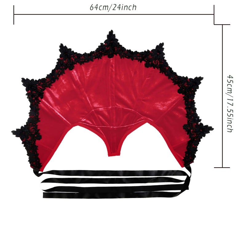 L'VOW Velvet Victorian Collar Women Standing Vampire Collar Gothic Neck Collar Halloween Red Heart Queen Cosplay - Image 4