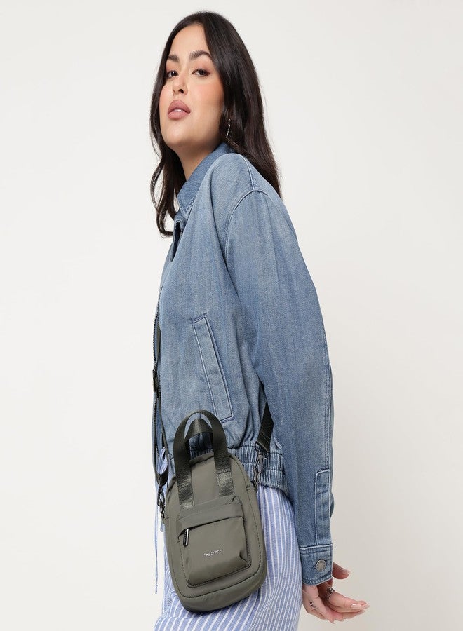 Fastrack CarryOn Mini Sling | Nylon Women’s Sling Bag | Dual Carry Options with Webbing Handles | Quick-Access Pockets & Zipper Closure - Image 2