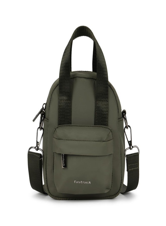 Fastrack CarryOn Mini Sling | Nylon Women’s Sling Bag | Dual Carry Options with Webbing Handles | Quick-Access Pockets & Zipper Closure - Image 1