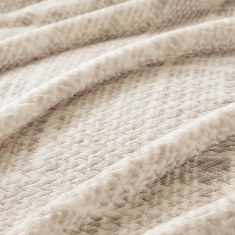 Coova Super Super Twin Twin - مريح 3D Jacquard Leaf Fluffy رمي بطانية خفيفة الوزن وبطانية الصوف الدافئة لأريكة هدية للنساء أريكة كرسي التخييم والسفر (Taupe 60 "" x80 "") - Image 4