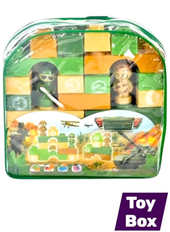 Toy Box 29 Pcs Building Block Set With a Green Storage Bag For Kids 