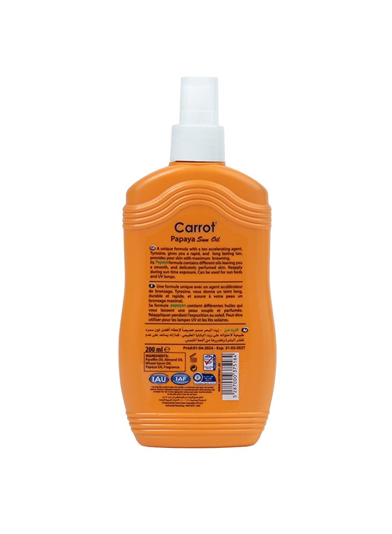 Carrot Sun Papaya Tanning  Oil - Image 2