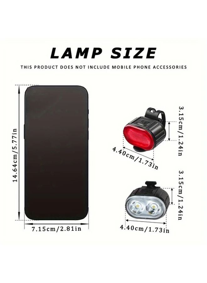White Bicycle Front and Rear Light Set High Brightness USB Charging IP65 Water Resistant - Image 4