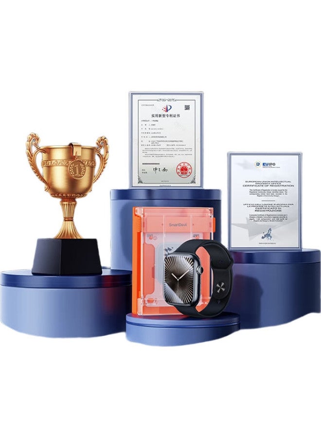 SmartDevil Apple Watch S9/8/7 Protective Film, Apple Watch Film, Dust-Free Warehouse, 41Mm High Definition Anti-Fall Anti-Fingerprint Curved Microcrystalline Film, 1 Piece - Image 1