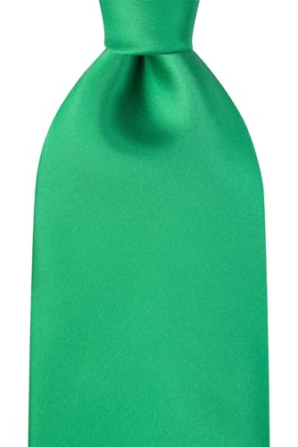 KissTies Mens Green Tie Solid Satin St. Patricks Necktie + Gift Box - Image 4