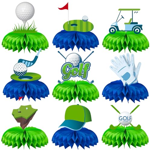 BQK 9 Pcs Golf Centerpieces Golf Party Decorations Golf Table Decorations Golf Birthday Party Decorations Golf Party Supplies - Image 1