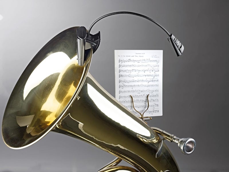 K.M König & Meyer 12241.000.55 Music Stand Light LED FlexLight | Adjustable Lamp | Clip to Stand/Table/Trays/Books | Portable Lamp | Carry Case/Batteries Incl. | German Made | Black - Image 2
