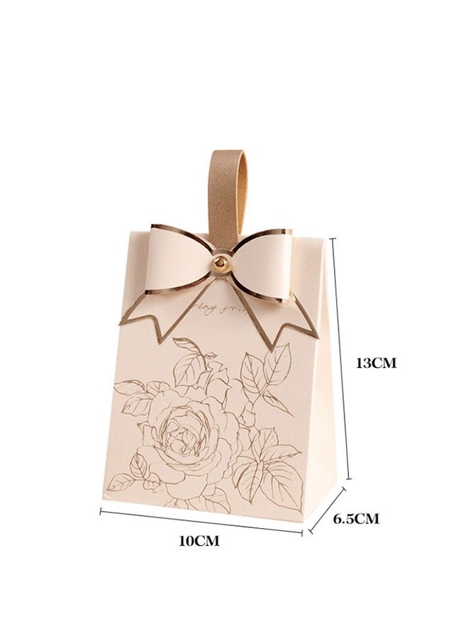 Generic 5 Pieces With Handle Gift Bag, Bow Gift Paper Bag Small Gift Bag Birthday Craft Paper Gift Bag for Gifts, Birthday, Mother's Day, Wedding, Party (13*10*6.5cm)  - Image 2