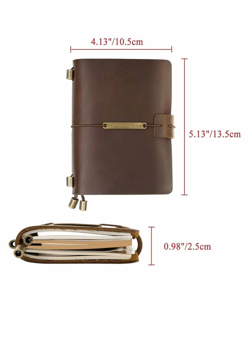 SYOSI Leather Journal   Refillable Journal   Handcrafted Leather Notebook, Elegant Design, Leather Strap Closure System, Lovely Gift Journals, Leather Cover Journal for Men and Women, Dark Brown - Image 2