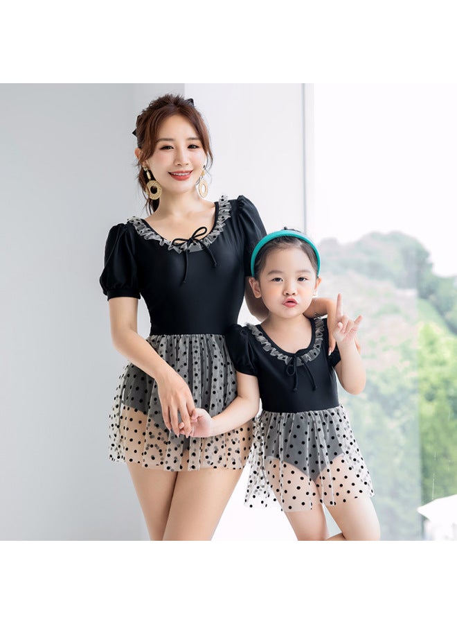 Parent-child Swimsuit Fashion Slim Slimming Princess Dress One-piece Mother And Daughter Swimsuit Beach Vacation Parent-child Swimsuit-Color:Children's Hys- - Image 3