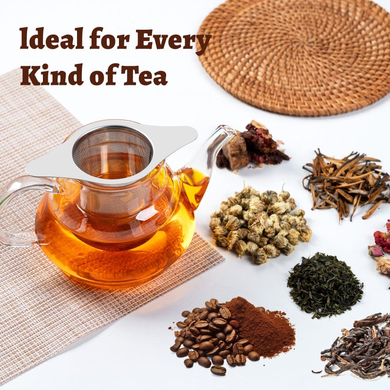 FrutPunch Loose Leaf Tea Infuser with Lid Set of 2, Ultra-Fine Mesh Tea Strainer, Large Capacity, Double Handles, Can be Hung on Teapot, Cup, Gift for Tea Lovers - Image 4